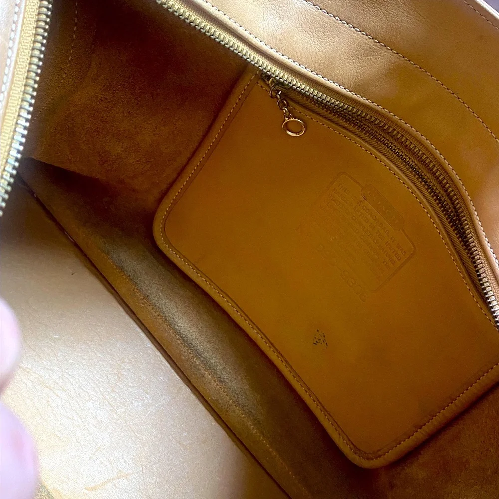 Coach Tan Leather Tote Bag - Picture 11 of 14